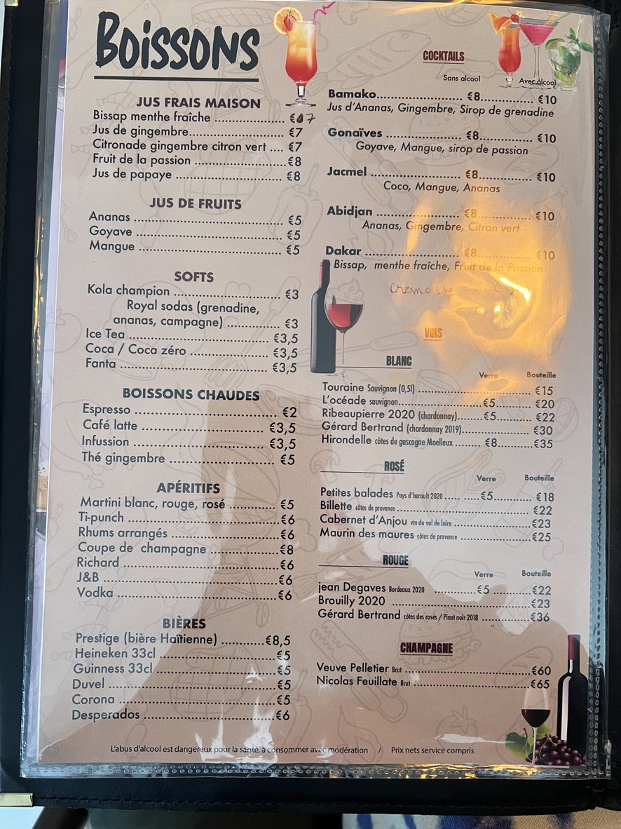 Riz Djondjon - Restaurant haitien menu 2