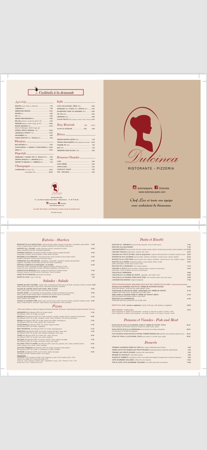 El Dulcinéa menu 1