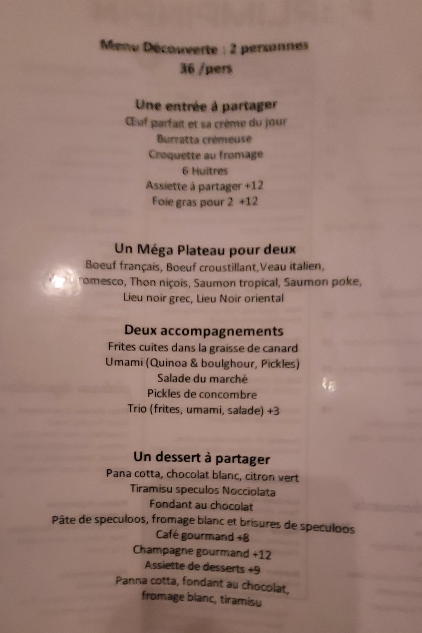 Perlimpinpin - Tartares sur mesure menu 2