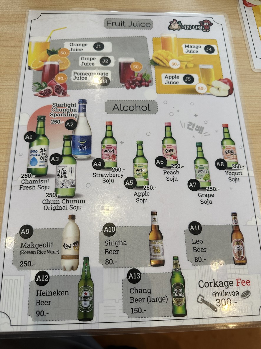 Norang Narang Korean restaurant menu 8