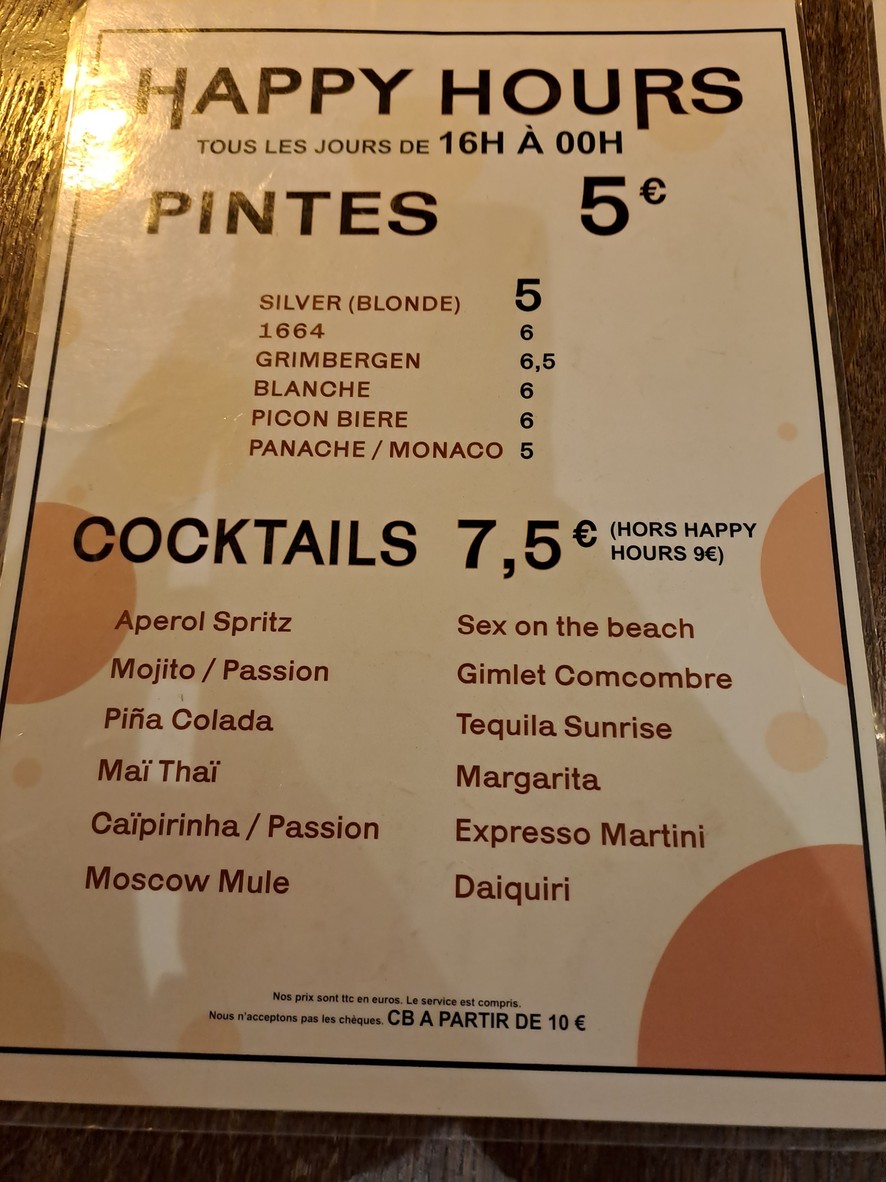 La Grisette menu 2