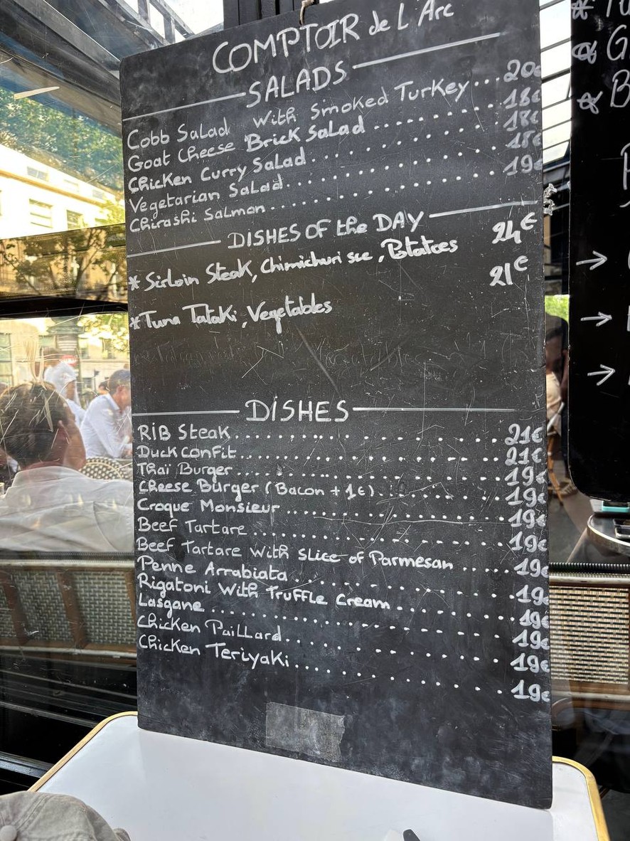 Le Comptoir de l'Arc menu 2