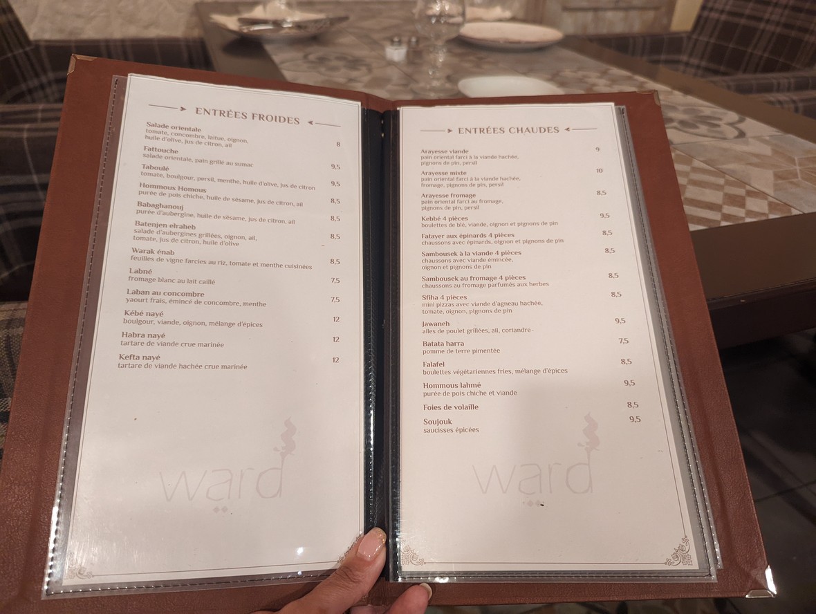 Ward menu 1