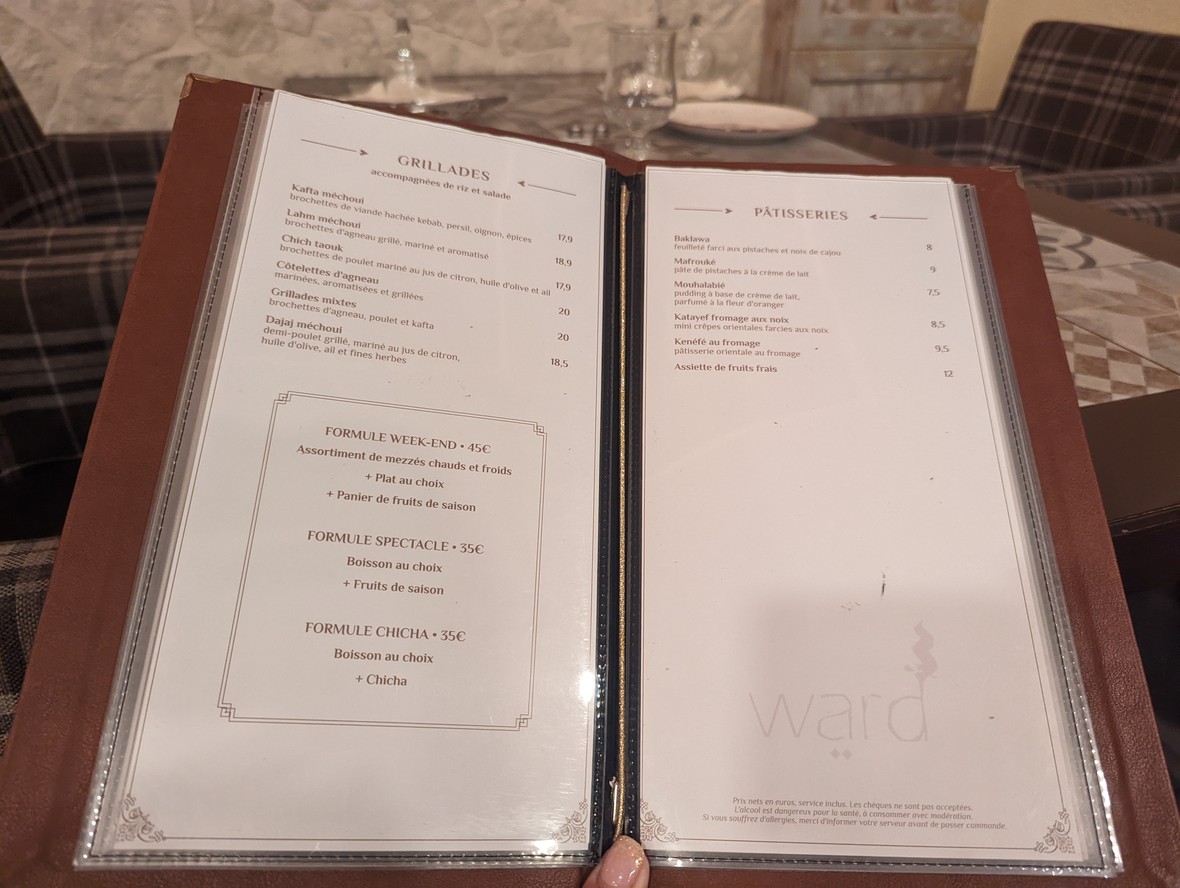 Ward menu 3