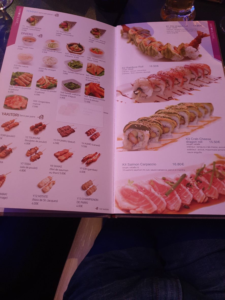 Kim Sushi Boulogne menu 2