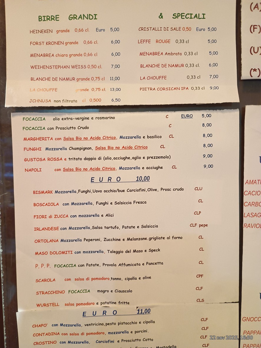 Antica Schiacciata Romana menu 3