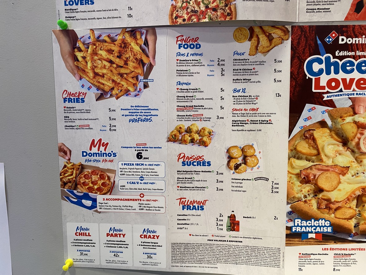 Domino's Pizza Paris 20 - Avron menu 2