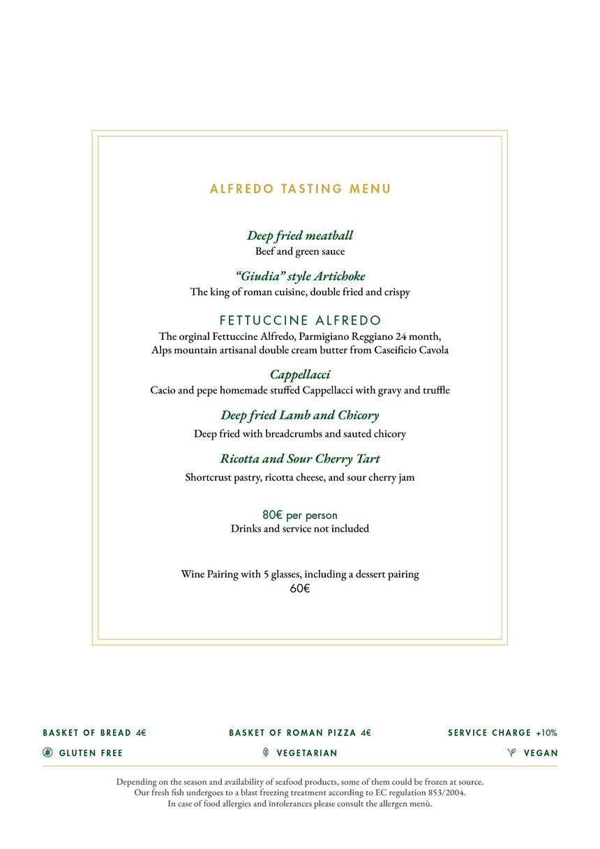 Alfredo alla Scrofa Restaurant menu 5
