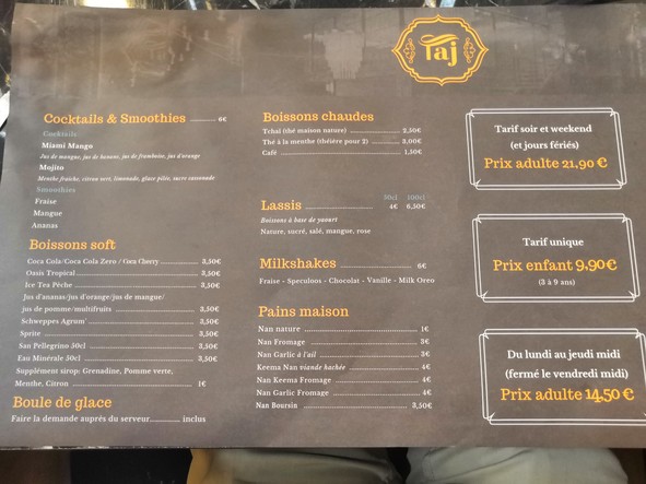 Taj restaurant