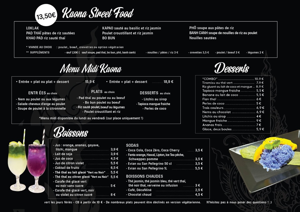 Kaona menu 2