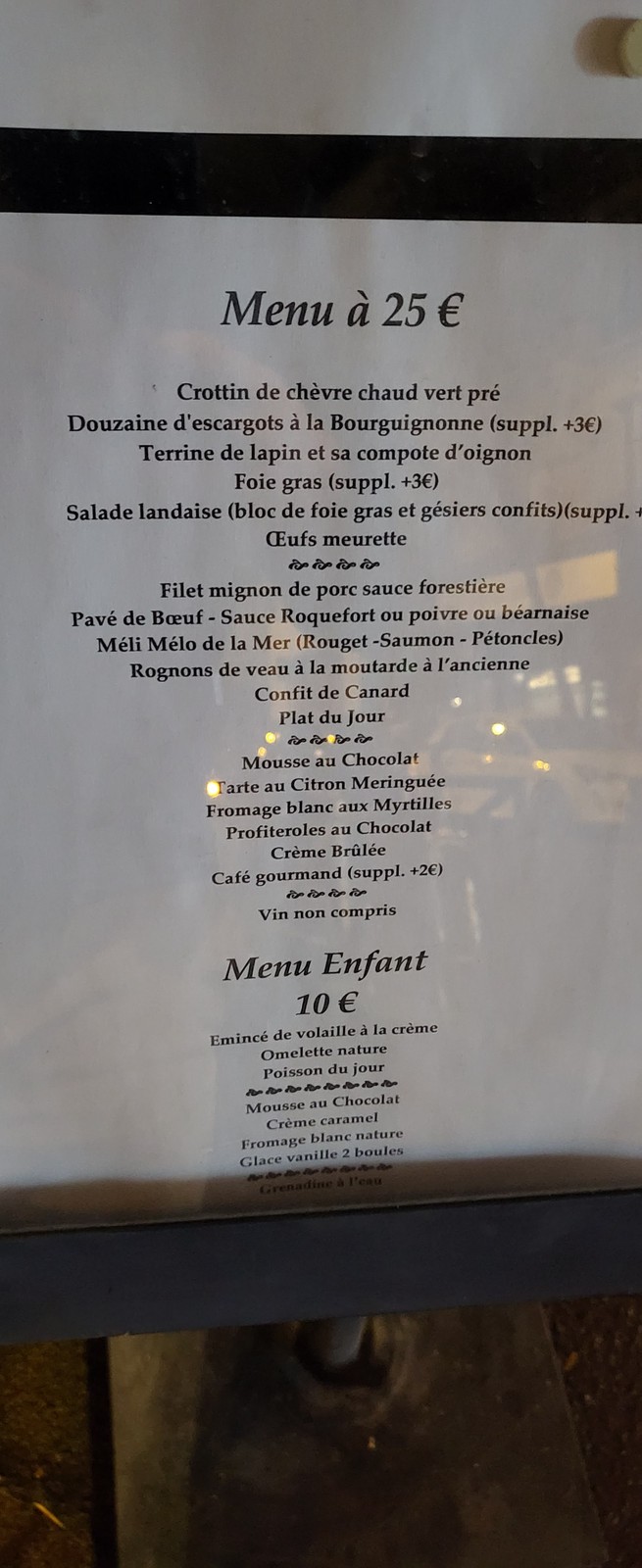 Le Petit Tonneau menu 2