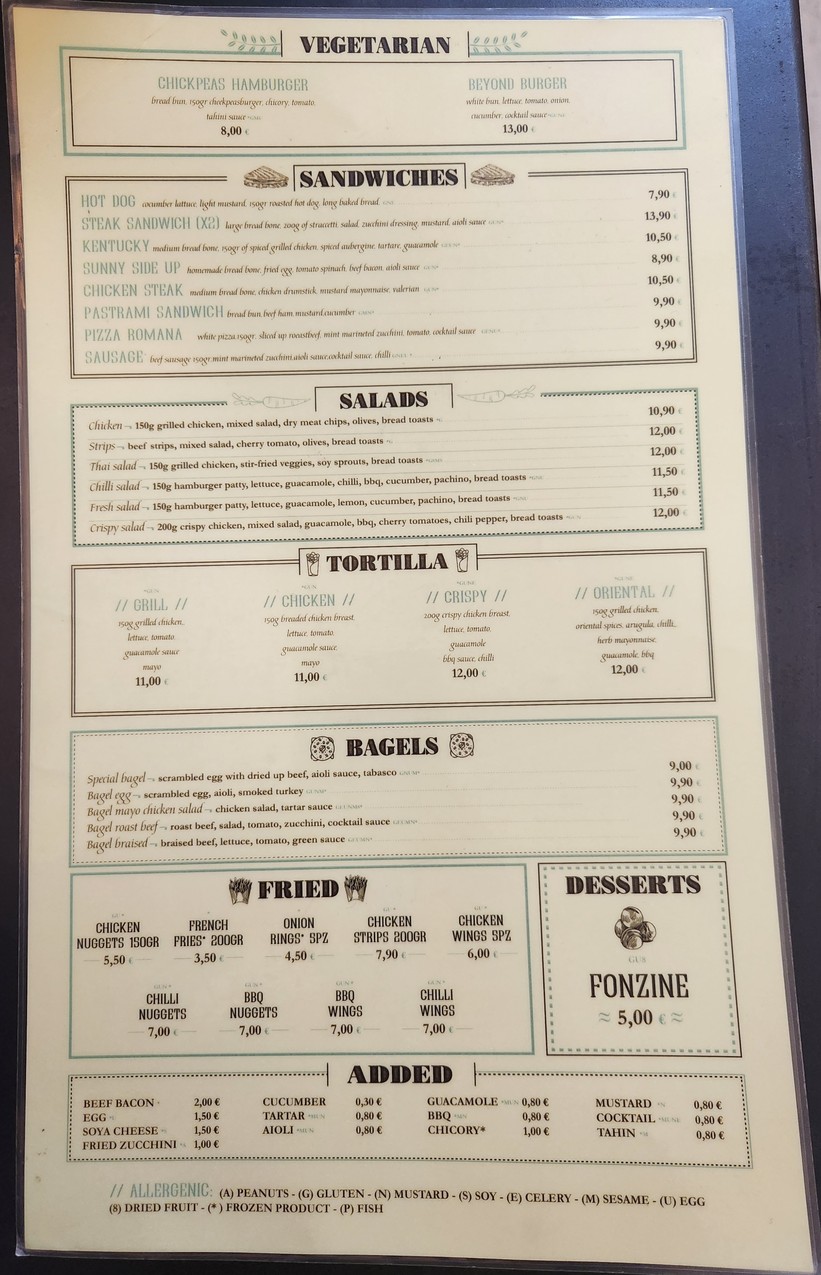 Fonzie The Burger's House | Santa Maria del Pianto menu 1