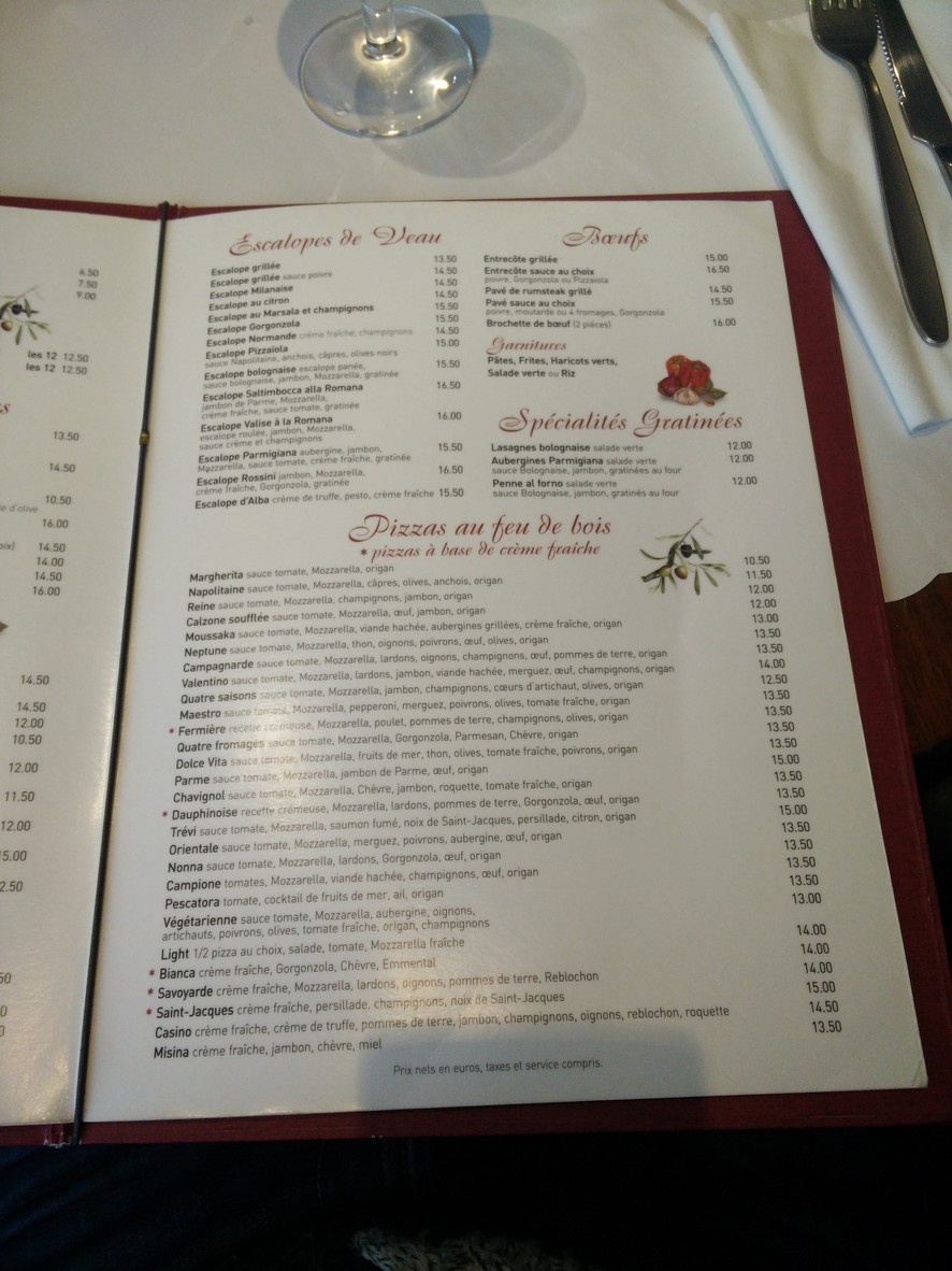 Fontana di Trevi menu 2