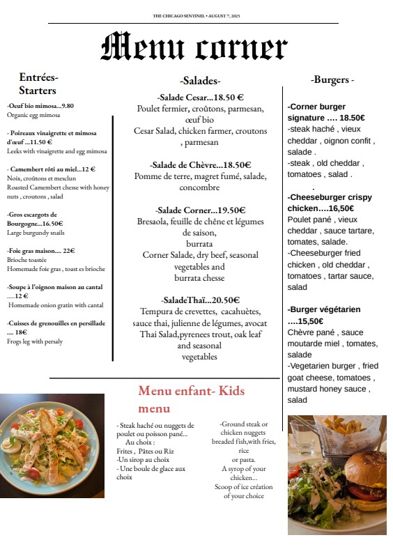 Le Corner menu 1