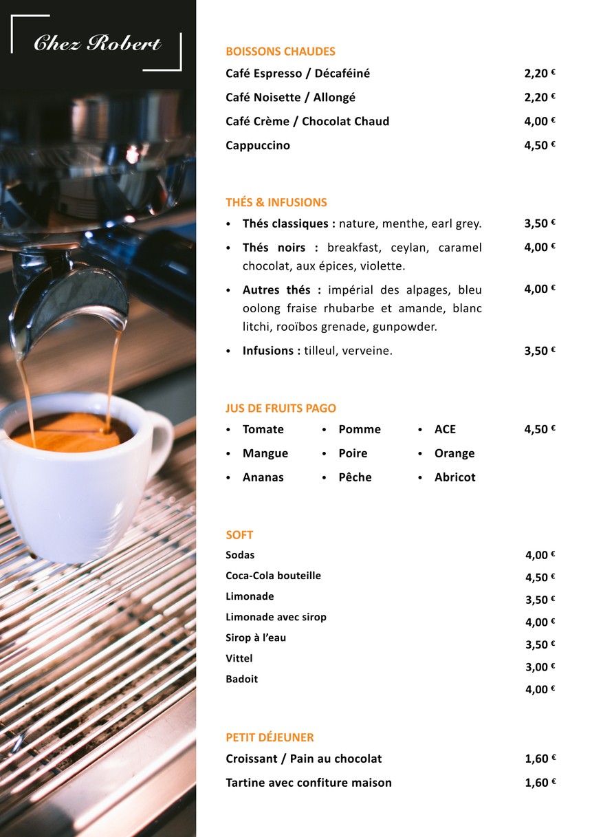 Restaurant de La Poste - Chez Robert menu 3