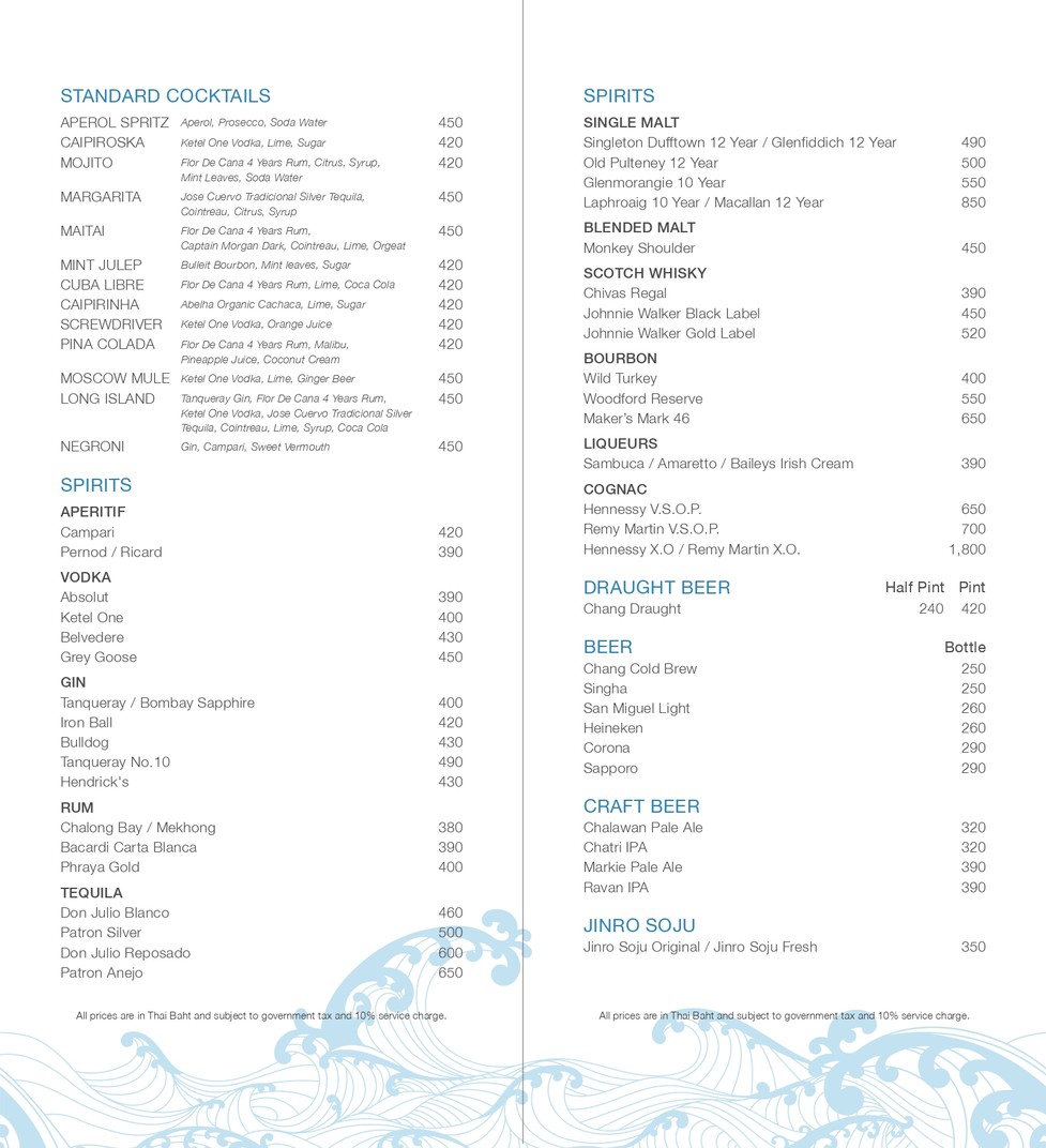 Riverside Terrace Anantara Riverside Bangkok menu 2