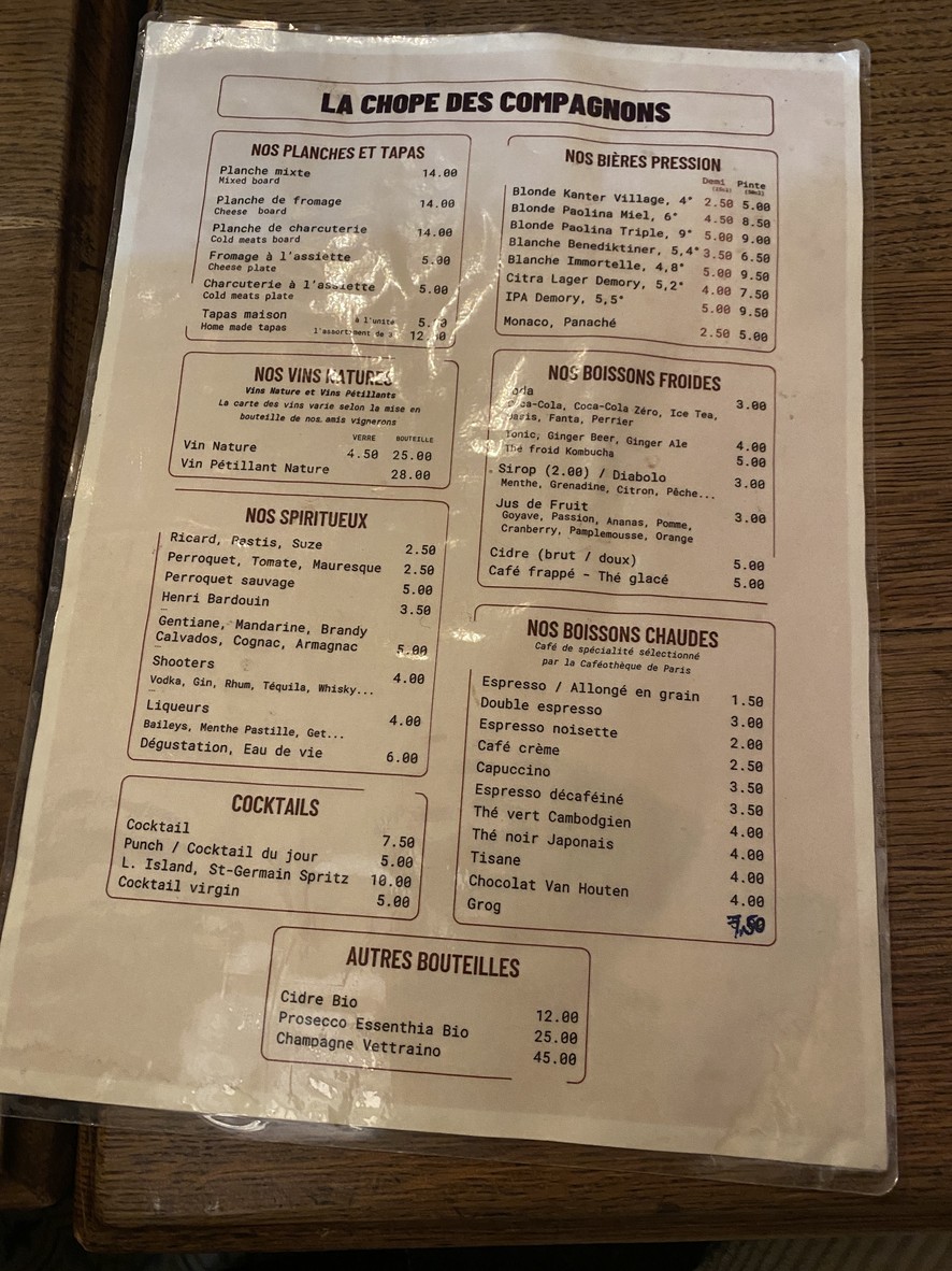 Mug of Companions menu 1