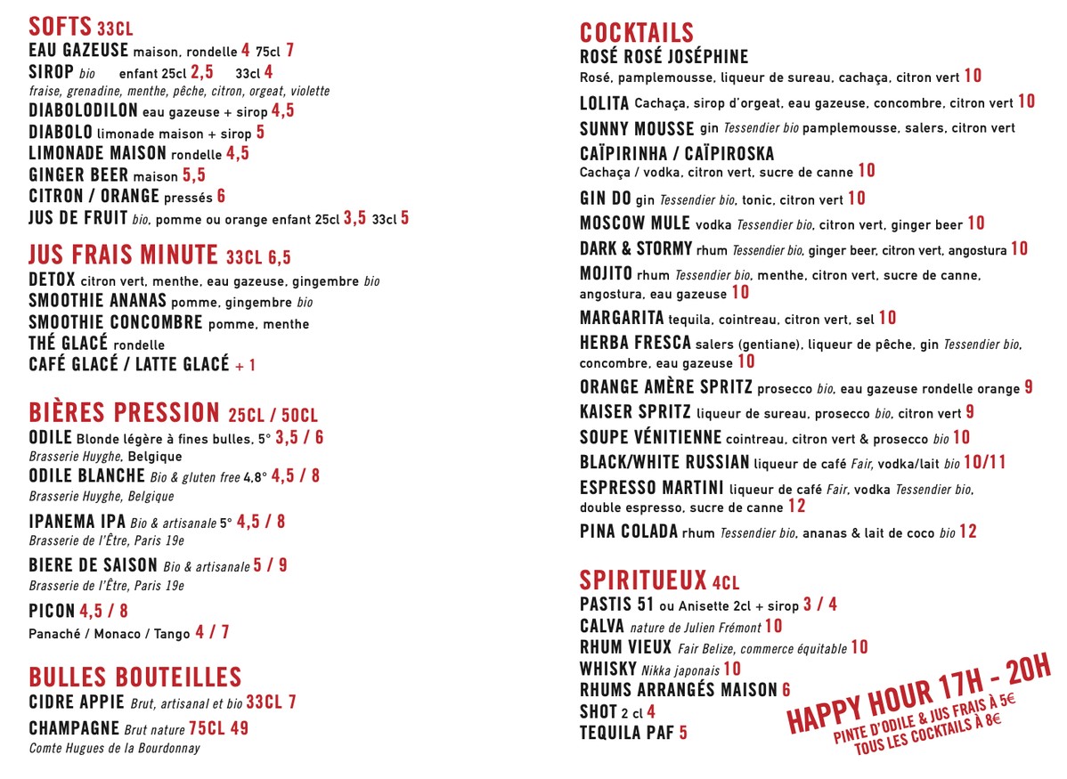 Café Odilon menu 3