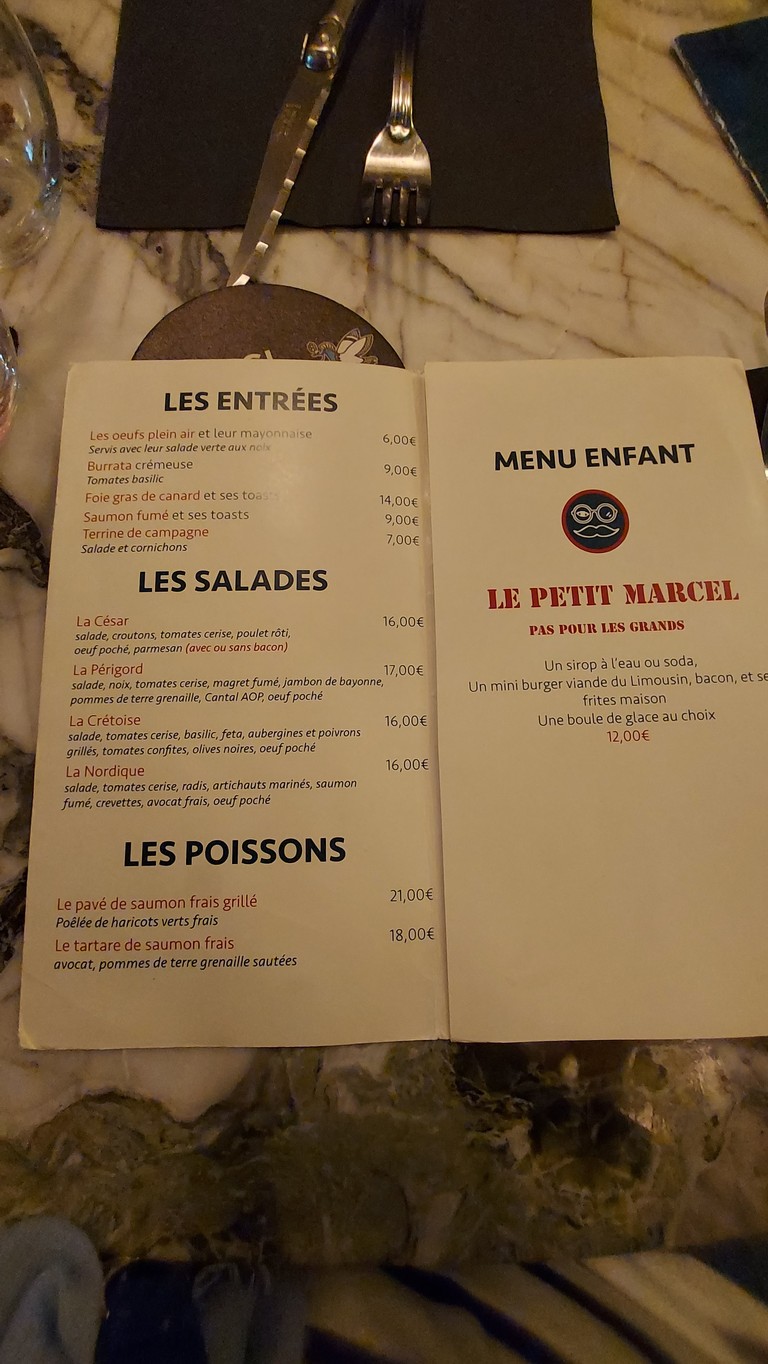 Café Marcelle & Marcel menu 3