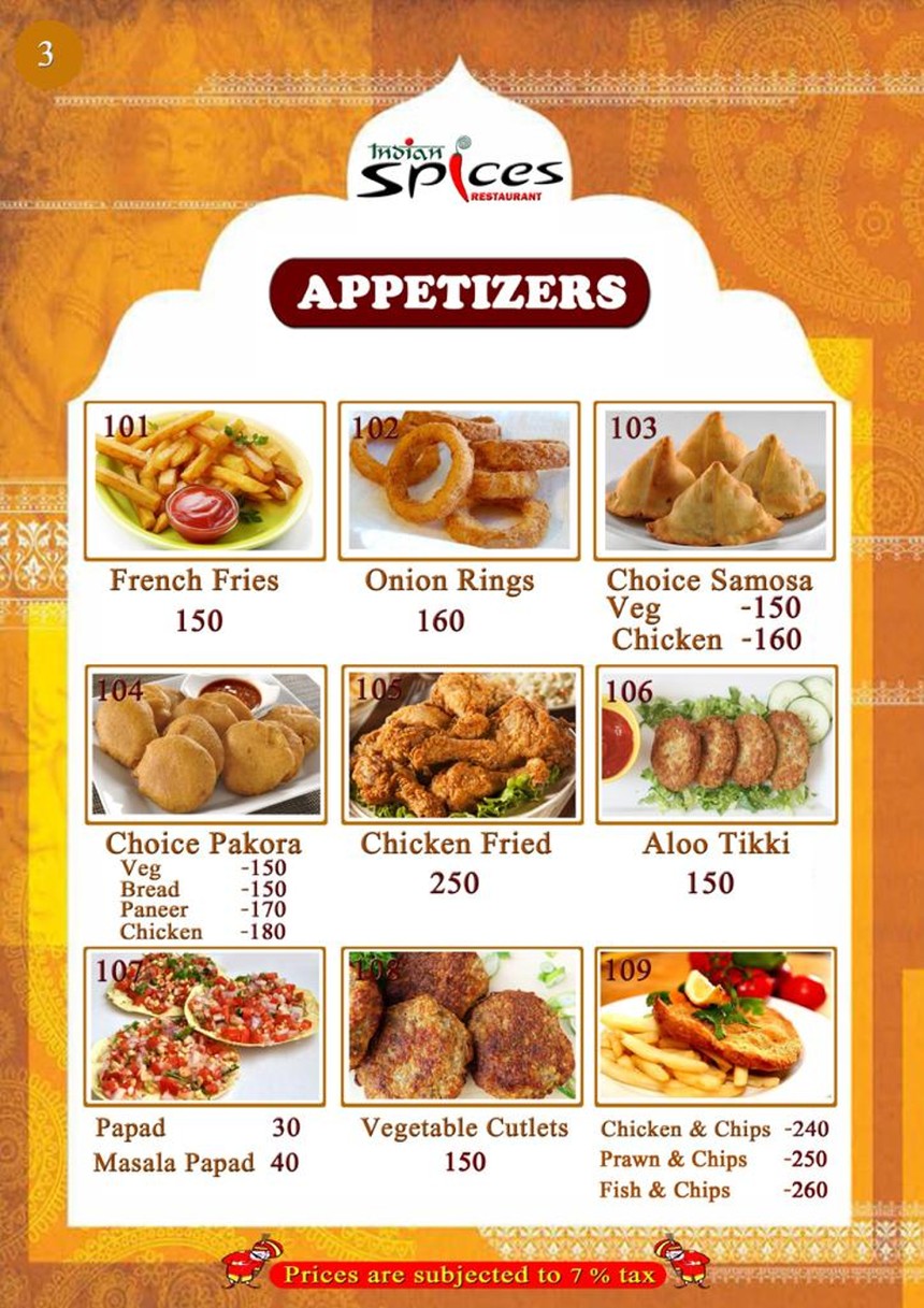 印度香料餐厅 By Khurana Inn - 曼谷，泰国 menu 2