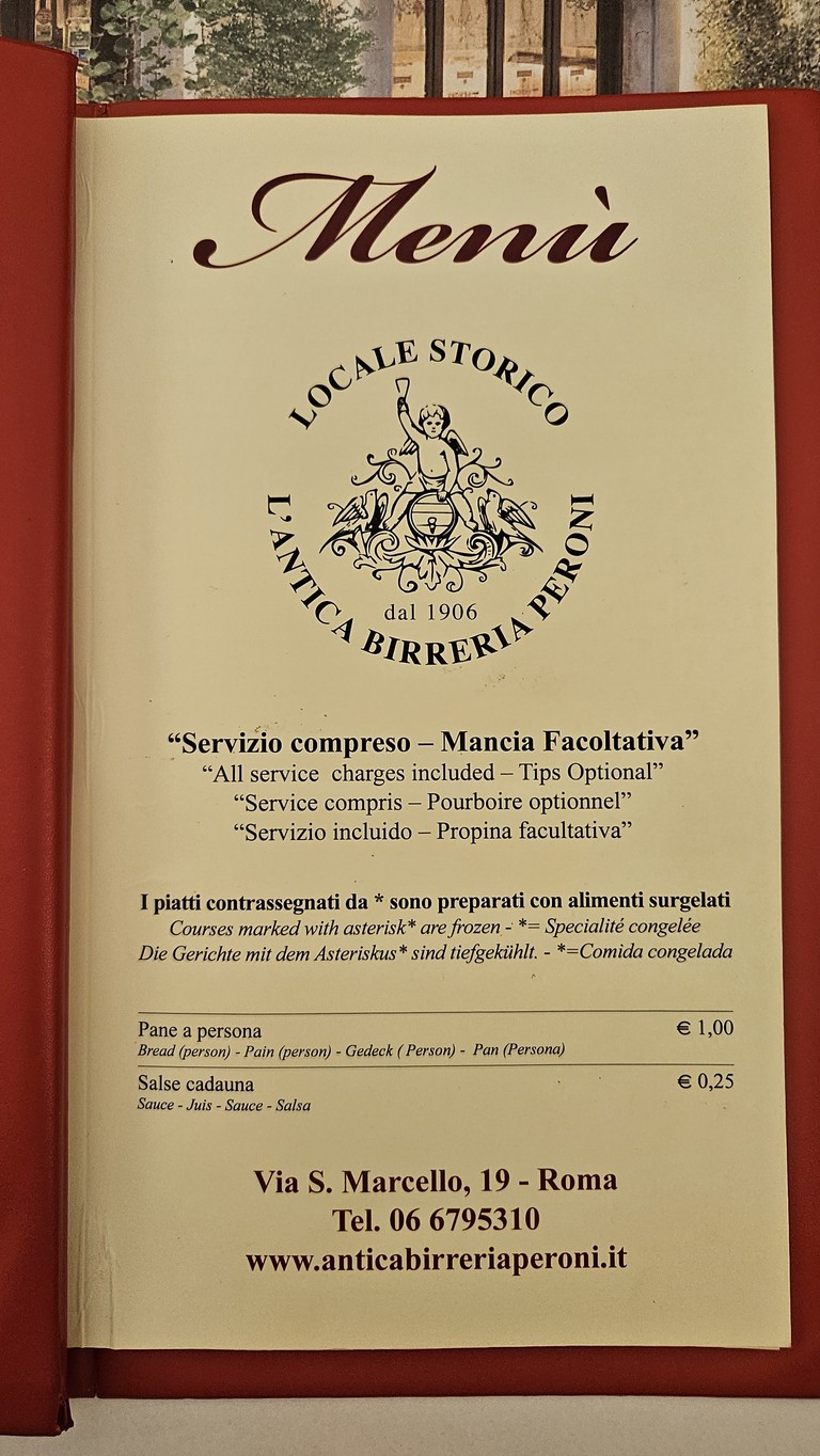 L'Antica Birreria Peroni menu 1