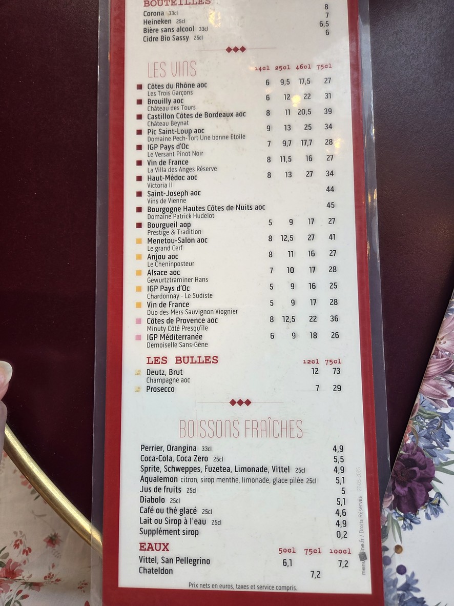 Léontine menu 3