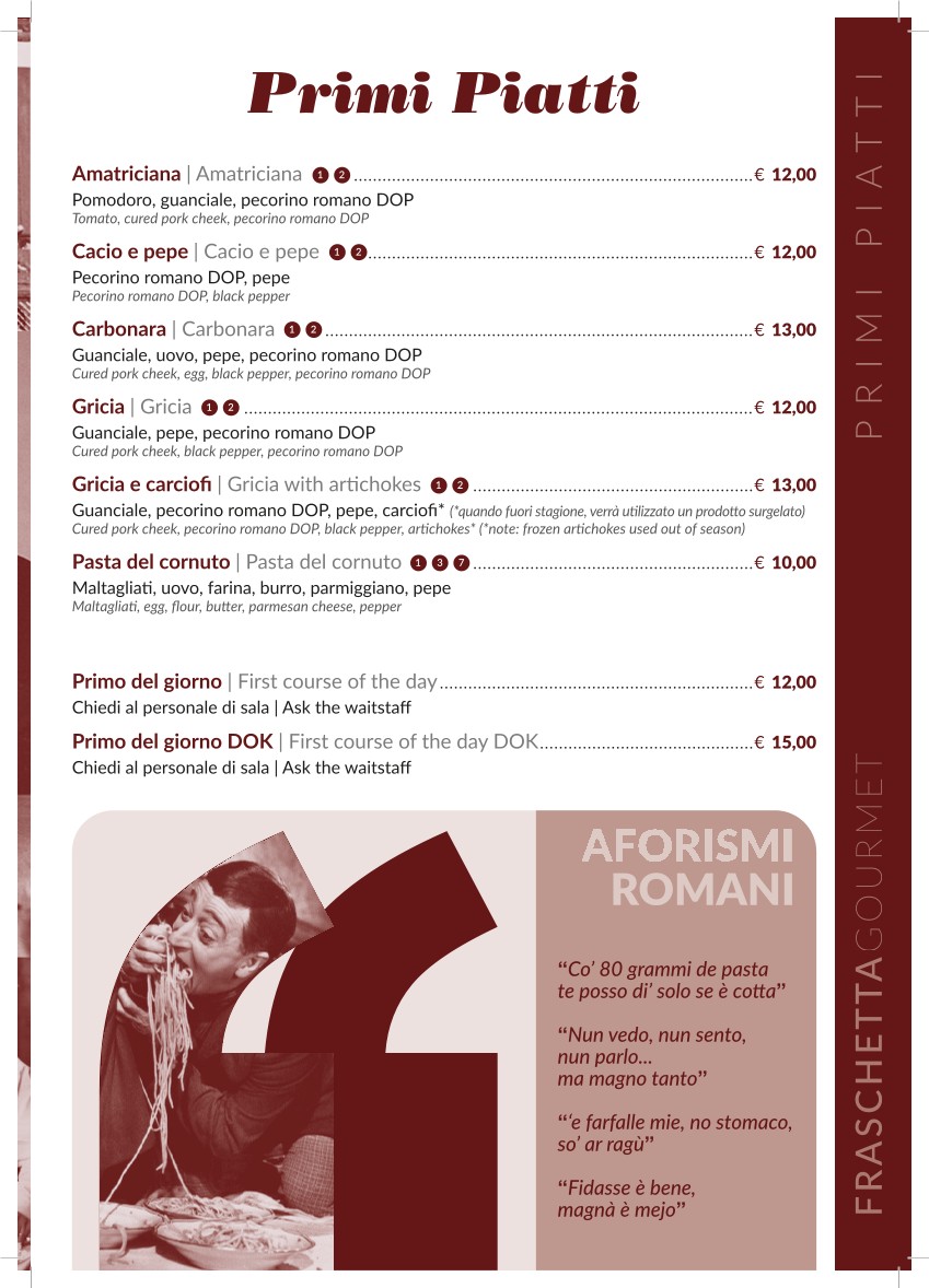 Fraschetta Gourmet menu 2