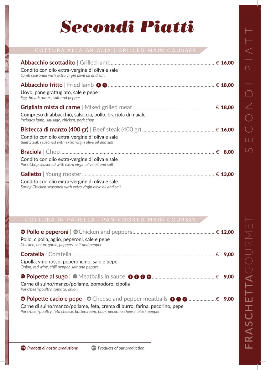 Fraschetta Gourmet menu 3