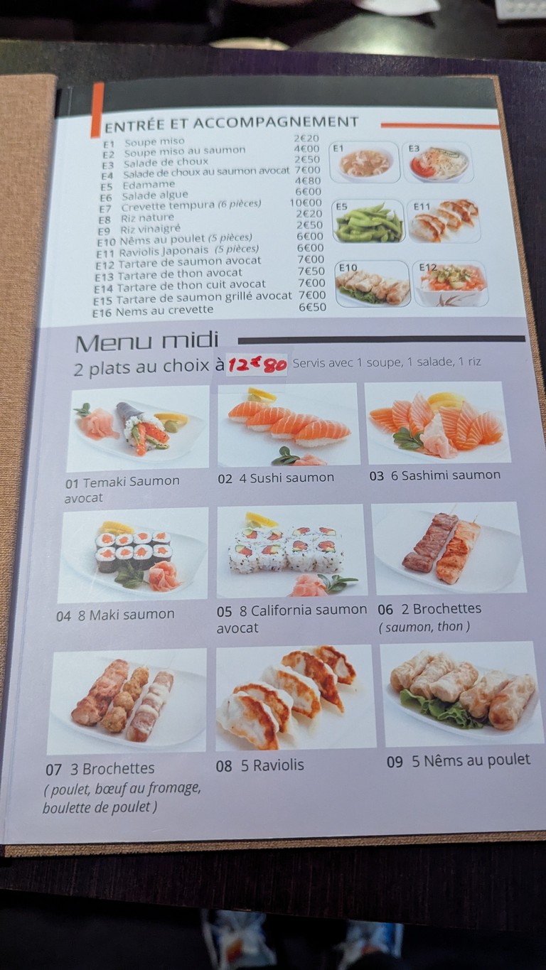 SushiYaki menu 1