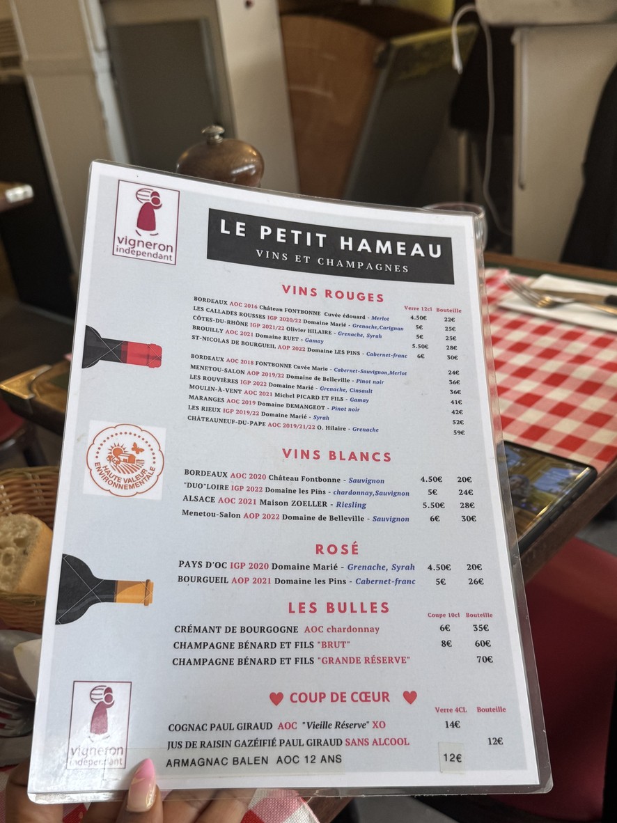 Le Petit Hameau menu 3