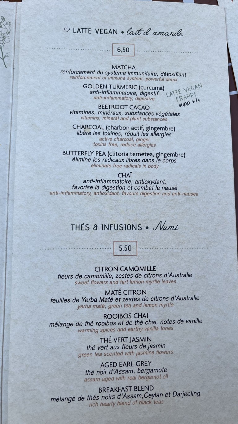 Café Crème menu 3