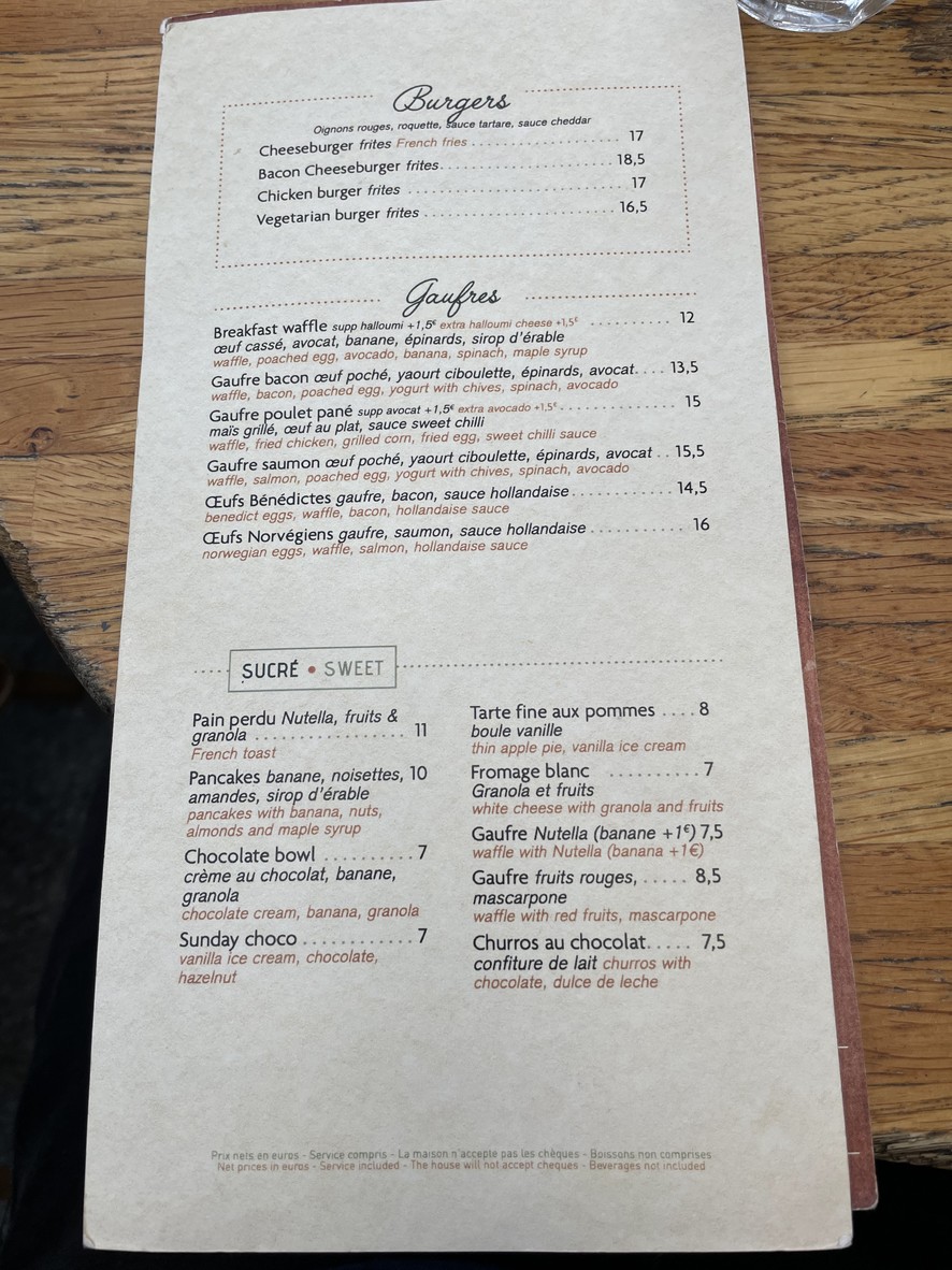 Café Crème menu 4