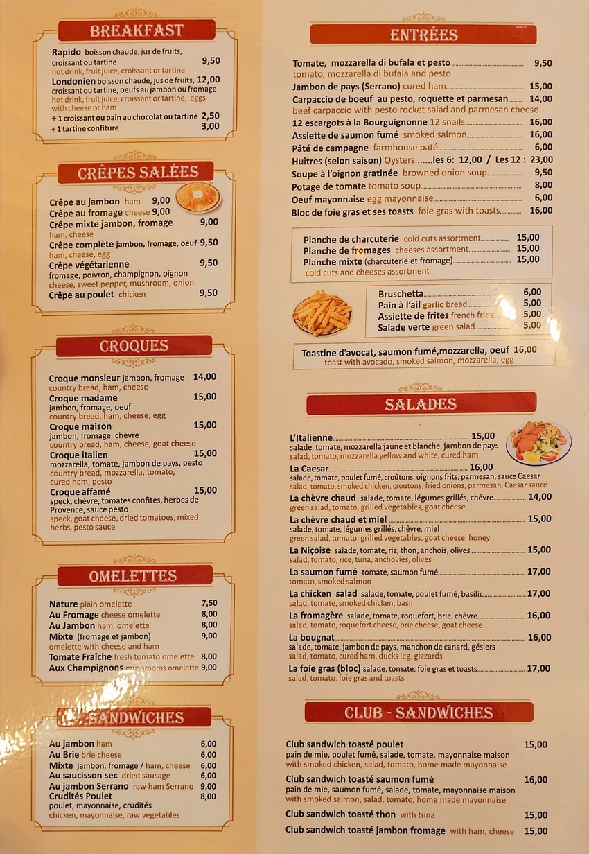 Le Mondial menu 2