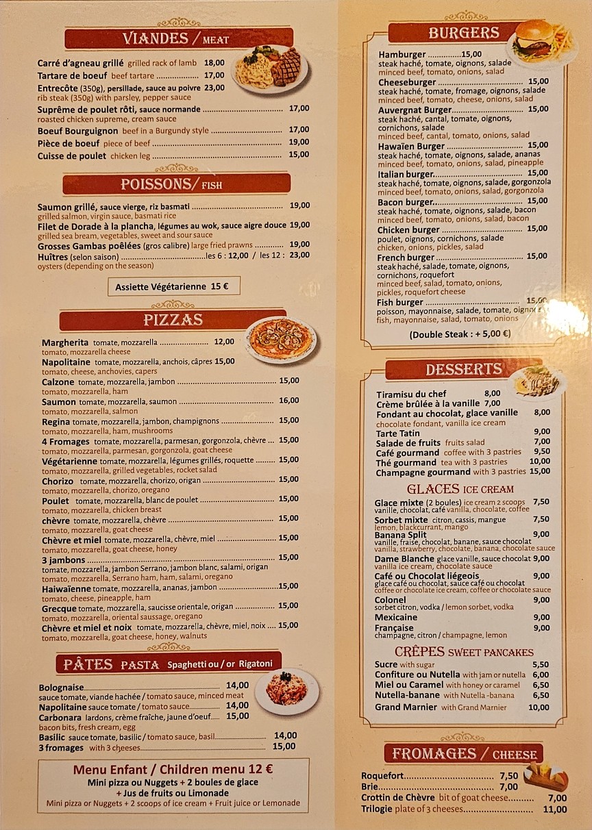 Le Mondial menu 3