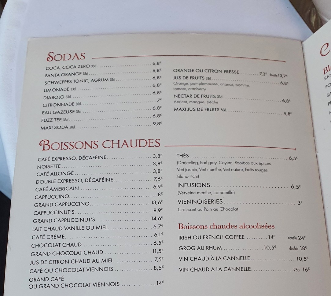 CAFÉ DE L'OLYMPIA menu 5