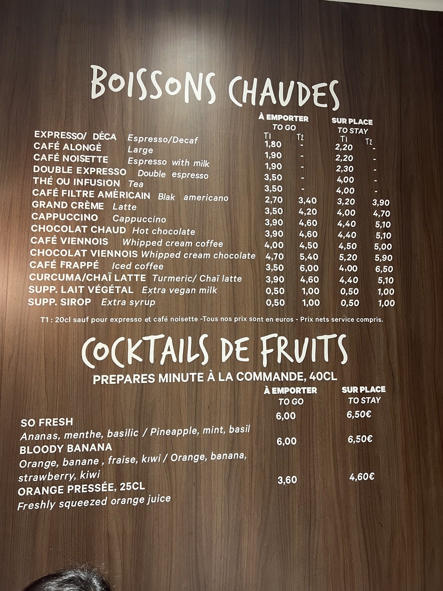 Boulangerie Eric Kayser - rue du Bac menu 2