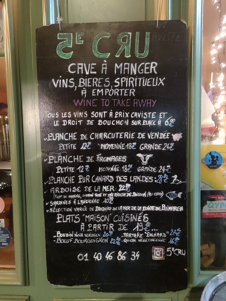 Le 5ème CRU — Chez BruNab menu 1