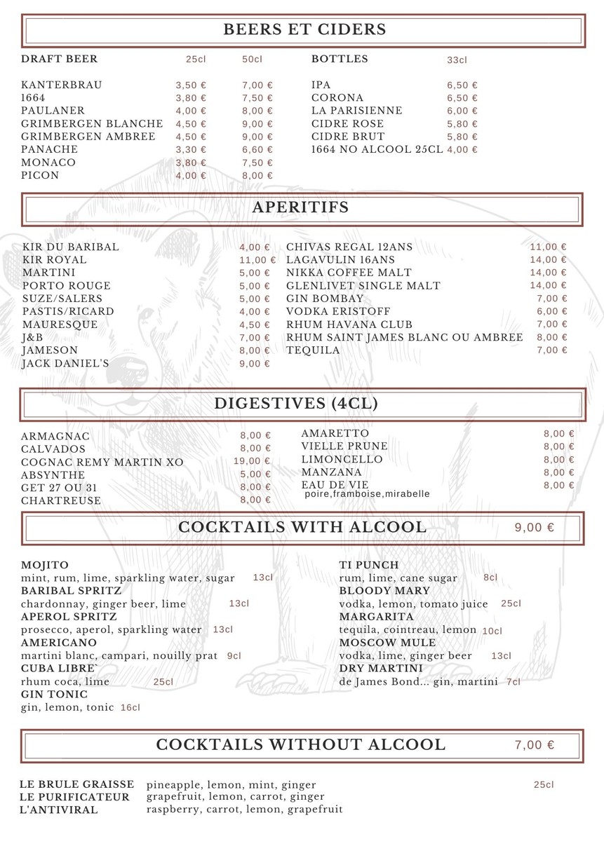LE BARIBAL menu 4