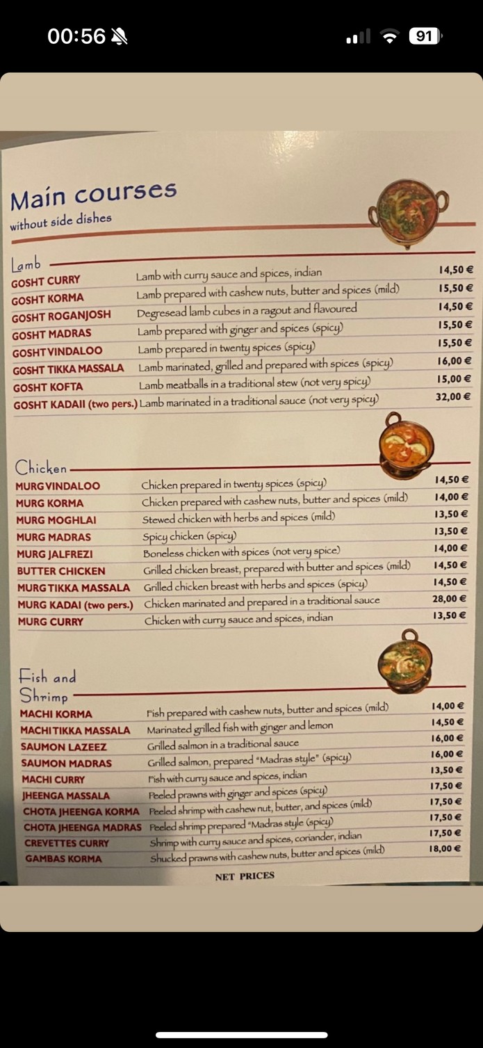 Gandhi Ji's - Restaurant indien (Paris 9e) menu 2