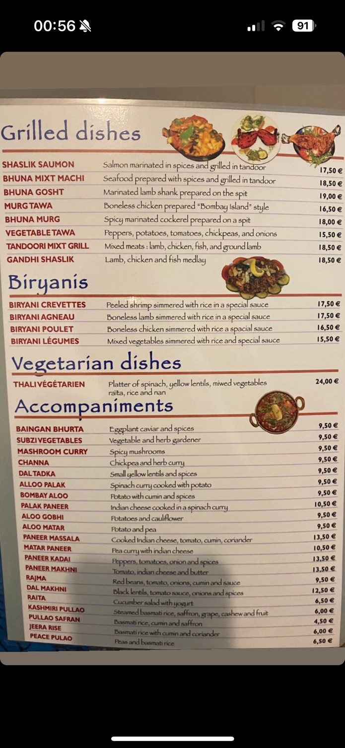 Gandhi Ji's - Restaurant indien (Paris 9e) menu 3