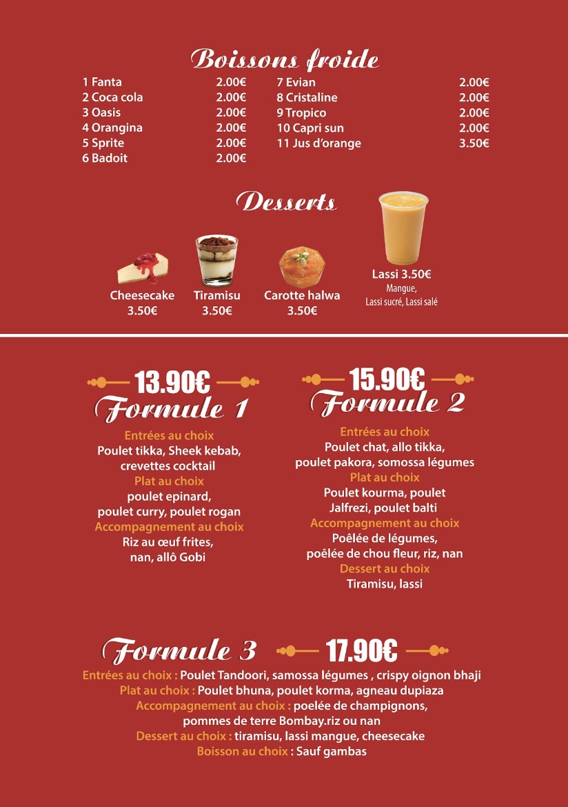 CURRY HOUSE menu 4