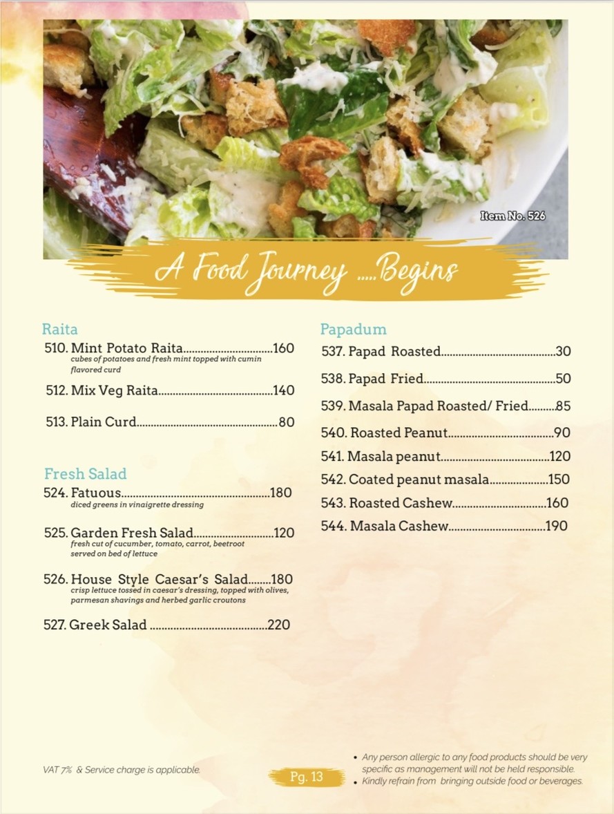 Khao Piyo Bangkok - Indian Multi Cuisine menu 5