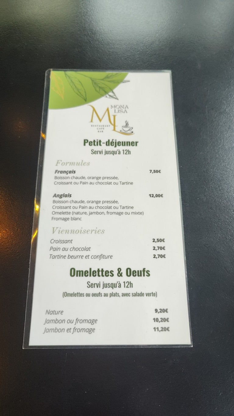 Restaurant Mona Lisa menu 3
