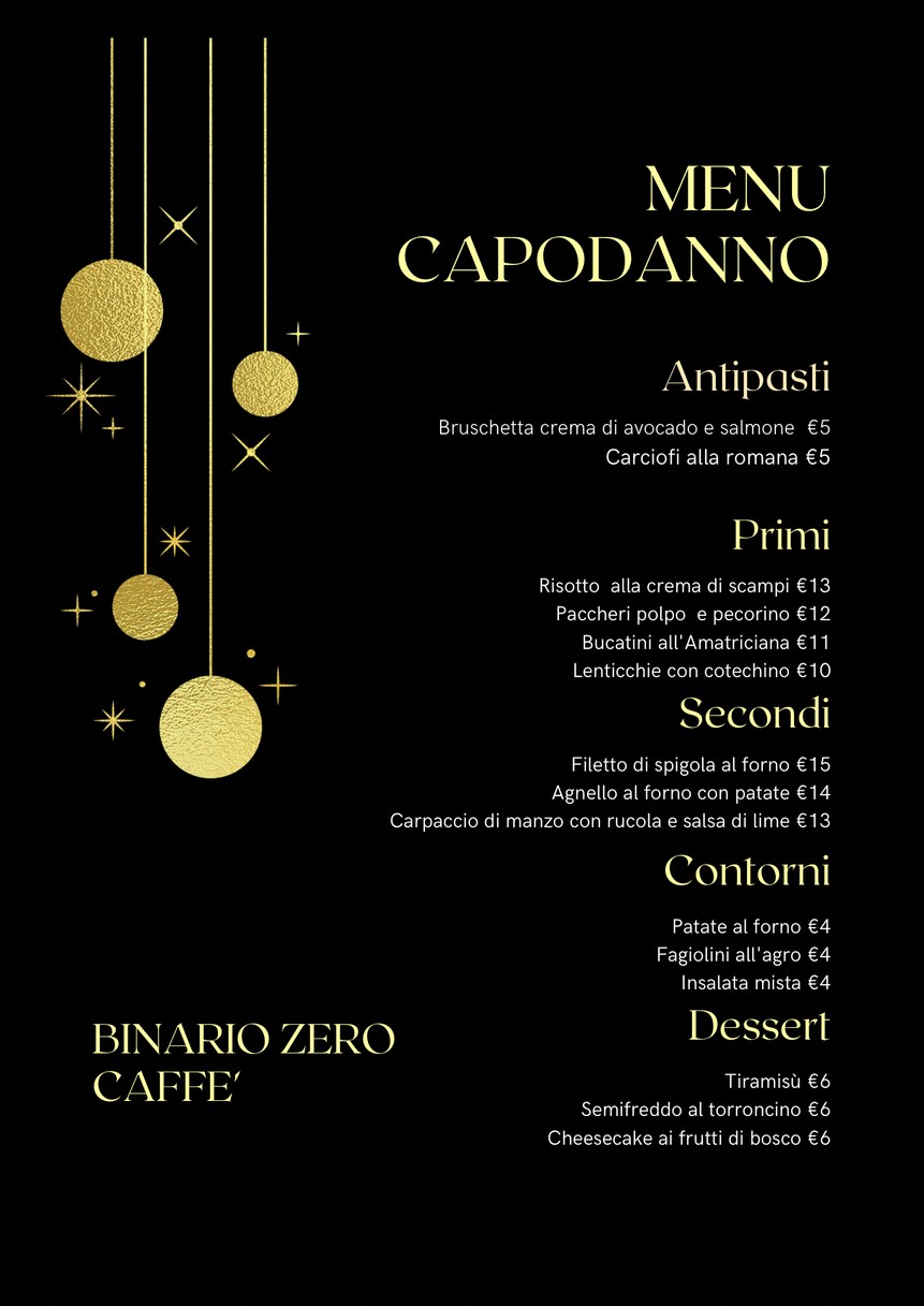 BINARIO ZERO CAFFÈ menu 2