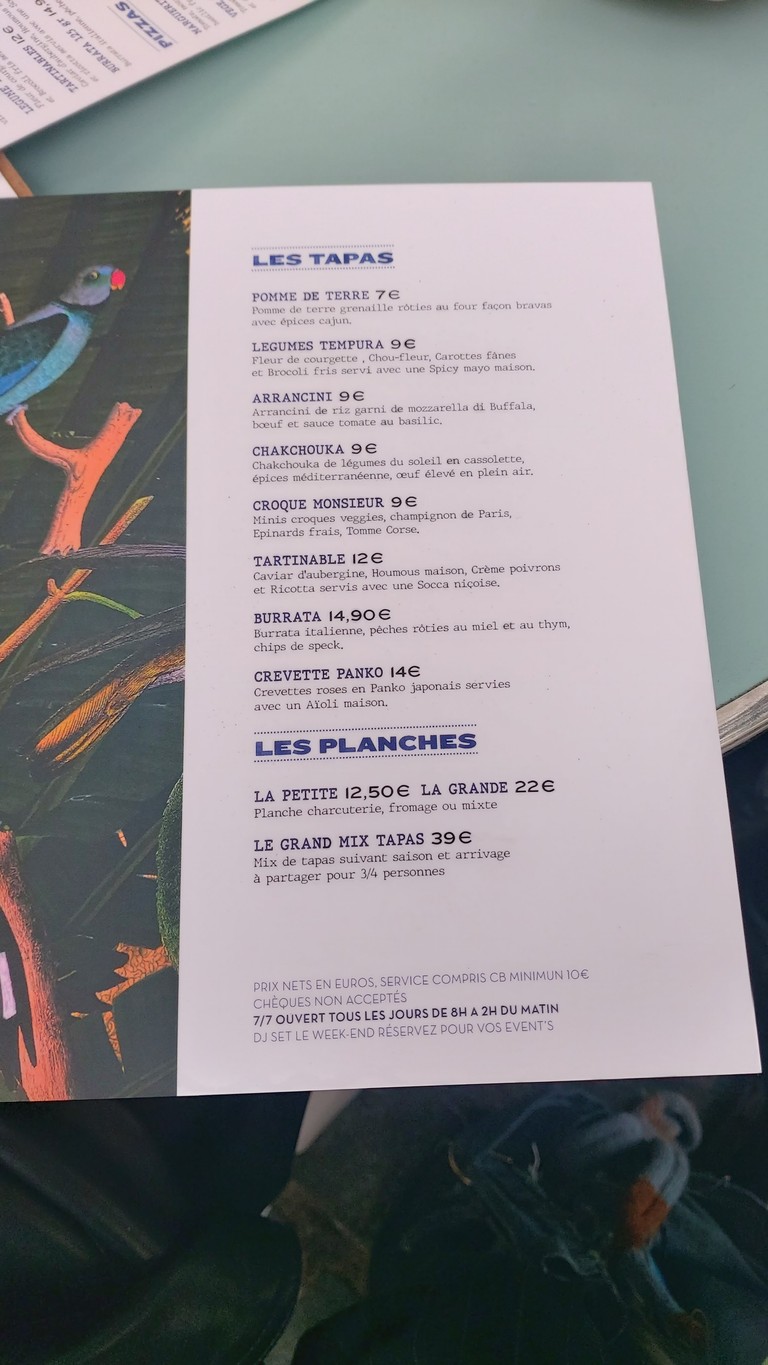 La Place Verte menu 1