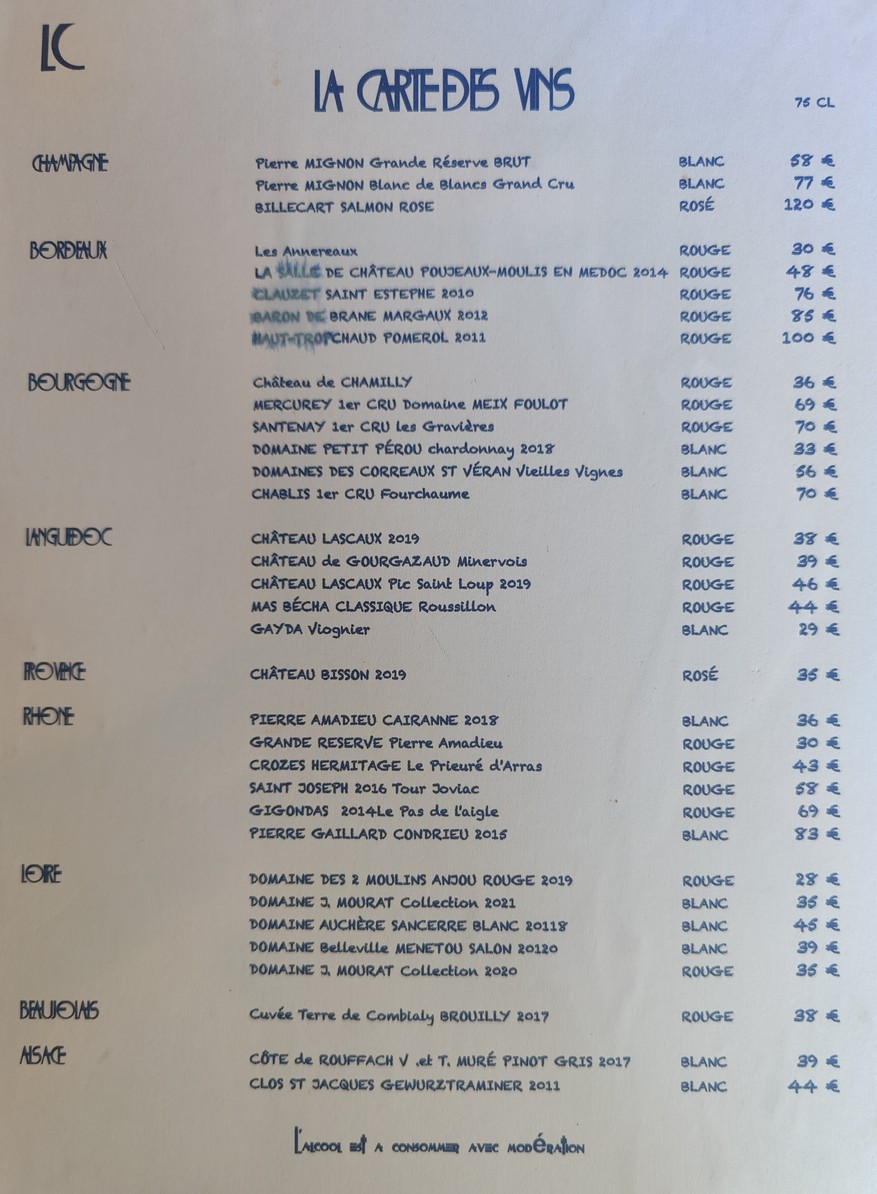 Les Clanchistes menu 3