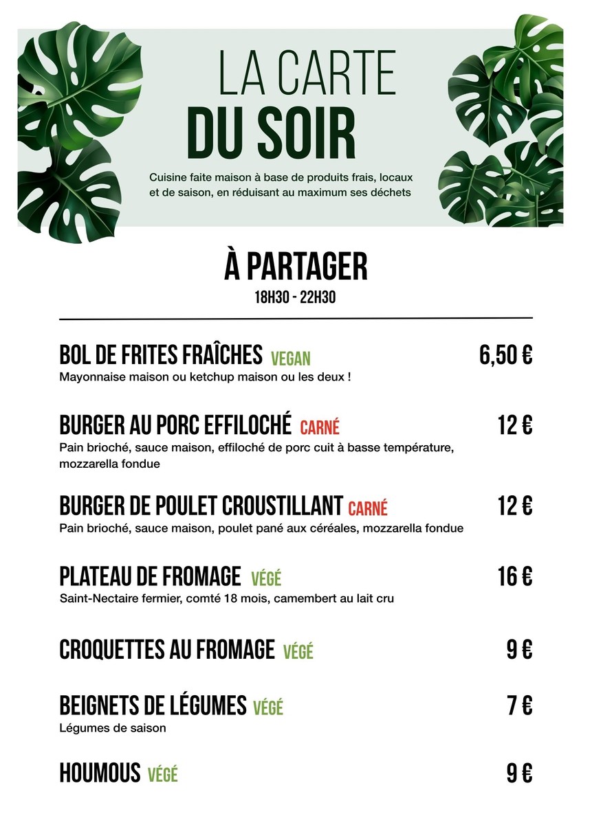 La REcyclerie menu 1