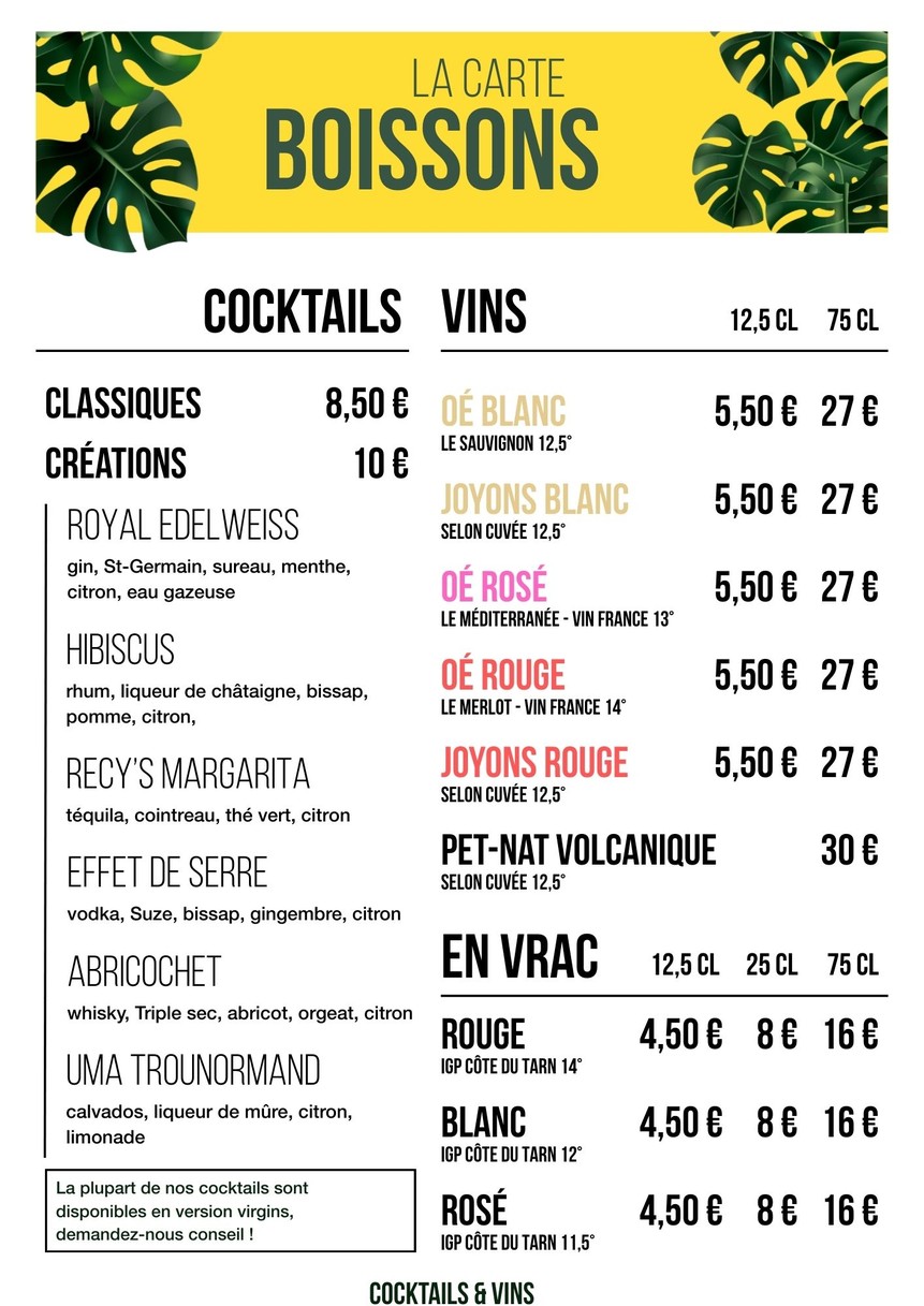 La REcyclerie menu 2