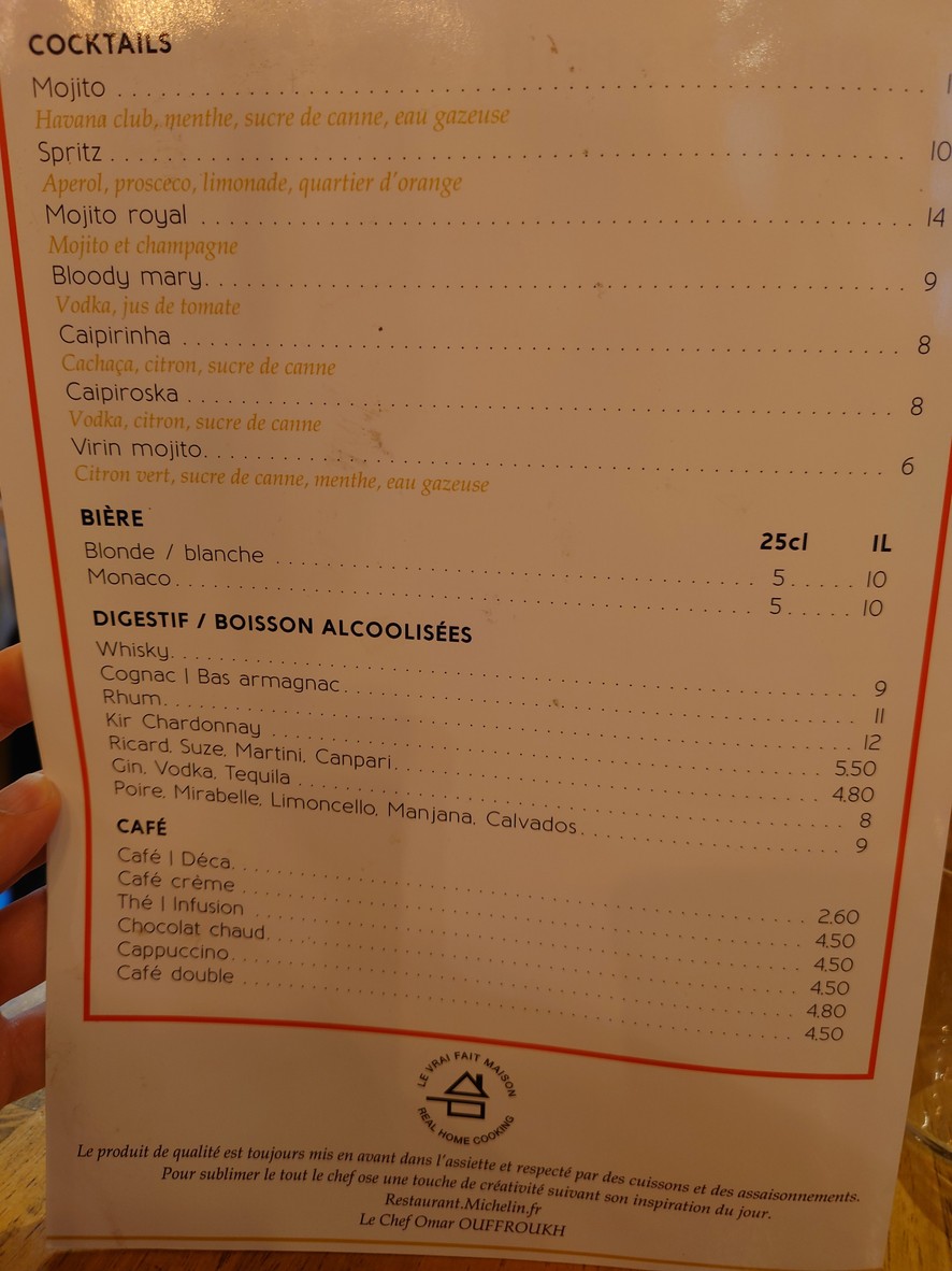 Le Bistrot d'Eléonore et Maxence menu 2