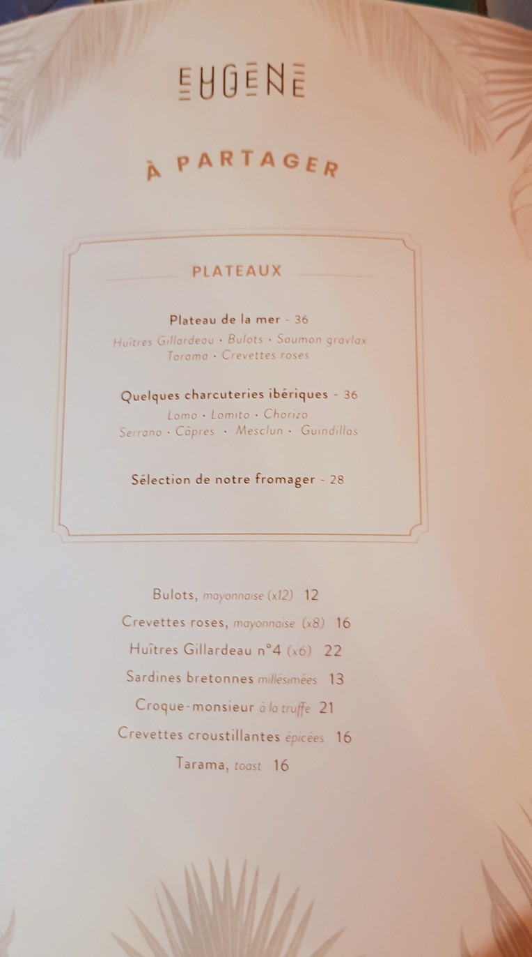Eugène Eugène menu 1
